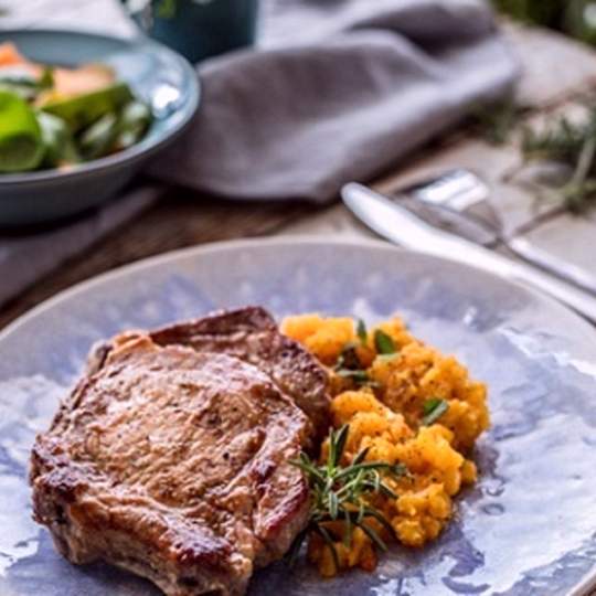 Náhľad receptu Bravčové kotlety s tekvicovým pyré