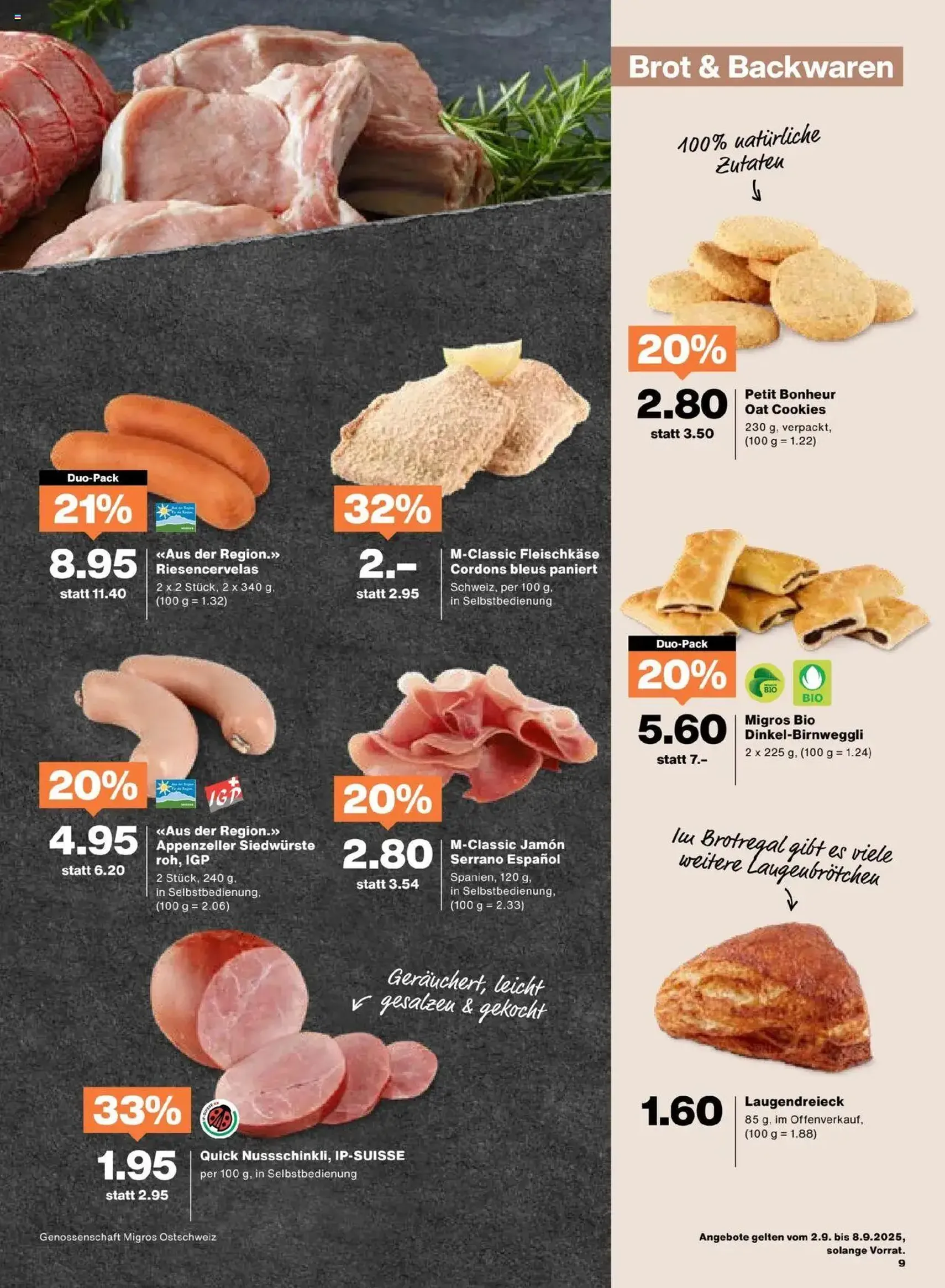 Migros Aktionen - Gültiger Prospekt ab 02.09.2025, Seite 9 von insgesamt 20 Migros Aktionen - Gültiger Prospekt ab 02.09.2025, Seite 9 von insgesamt 20