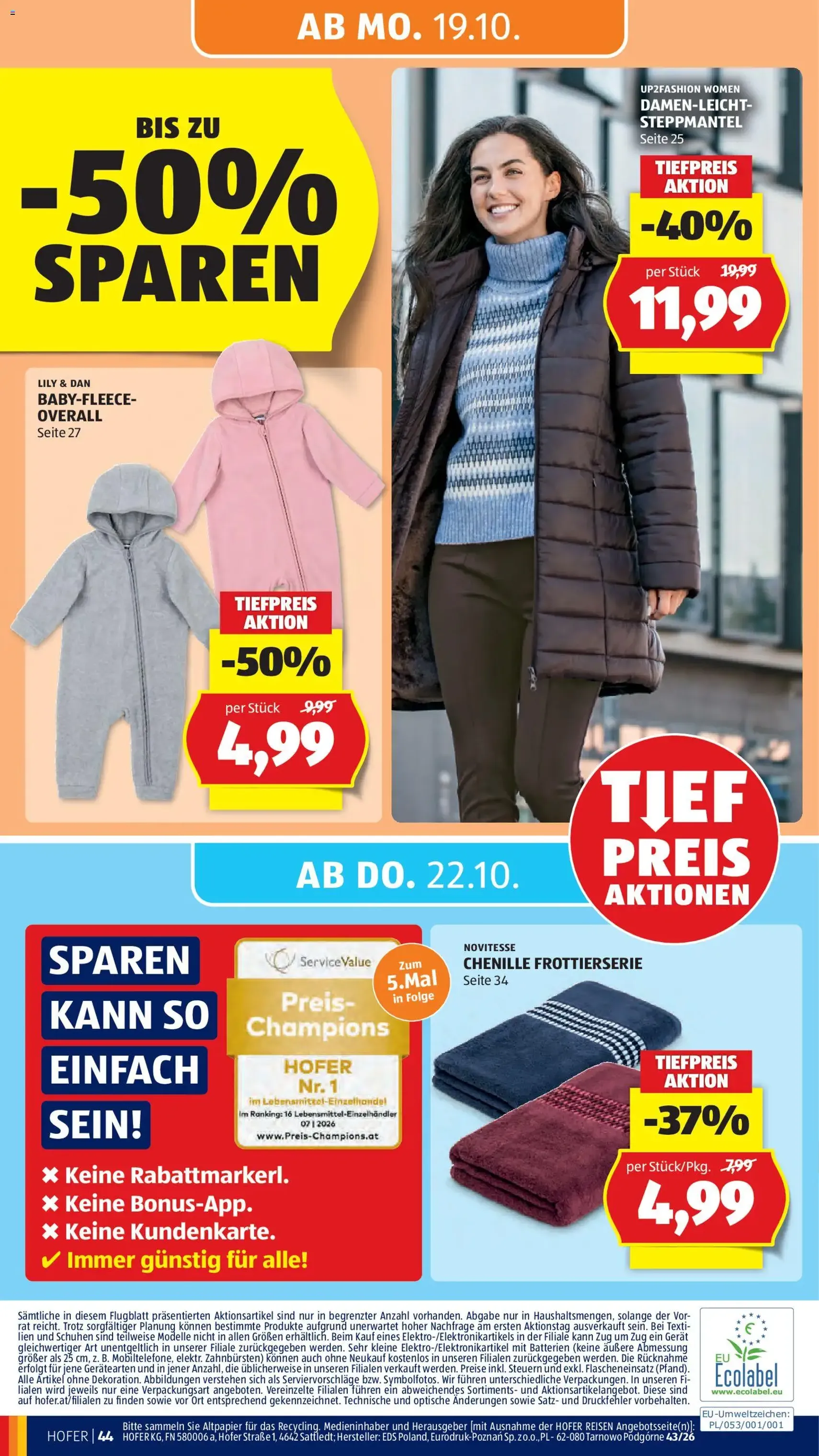 Hofer Flugblatt - Gültiger Prospekt ab 16.10.2026, Seite 54 von insgesamt 54