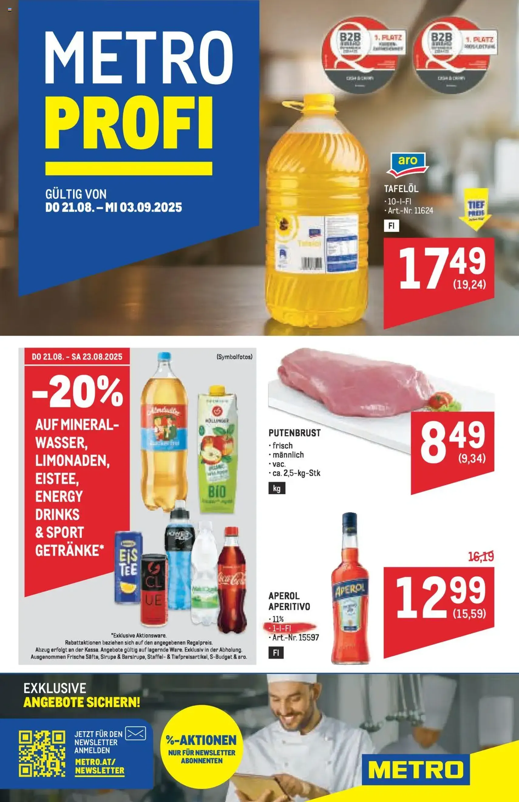 Metro Angebote Profi - Gültiger Prospekt ab 21.08.2025, Seite 1 von insgesamt 64