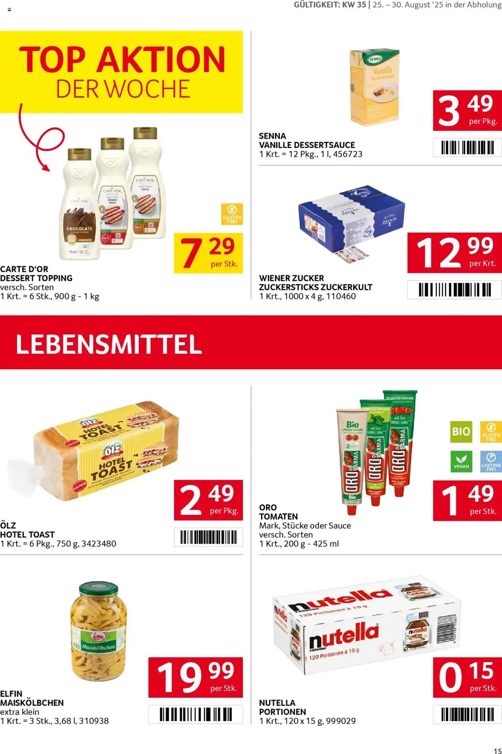 Transgourmet Flugblatt - Gültiger Prospekt ab 24.08.2025, Seite 15 von insgesamt 28 Transgourmet Flugblatt - Gültiger Prospekt ab 24.08.2025, Seite 15 von insgesamt 28