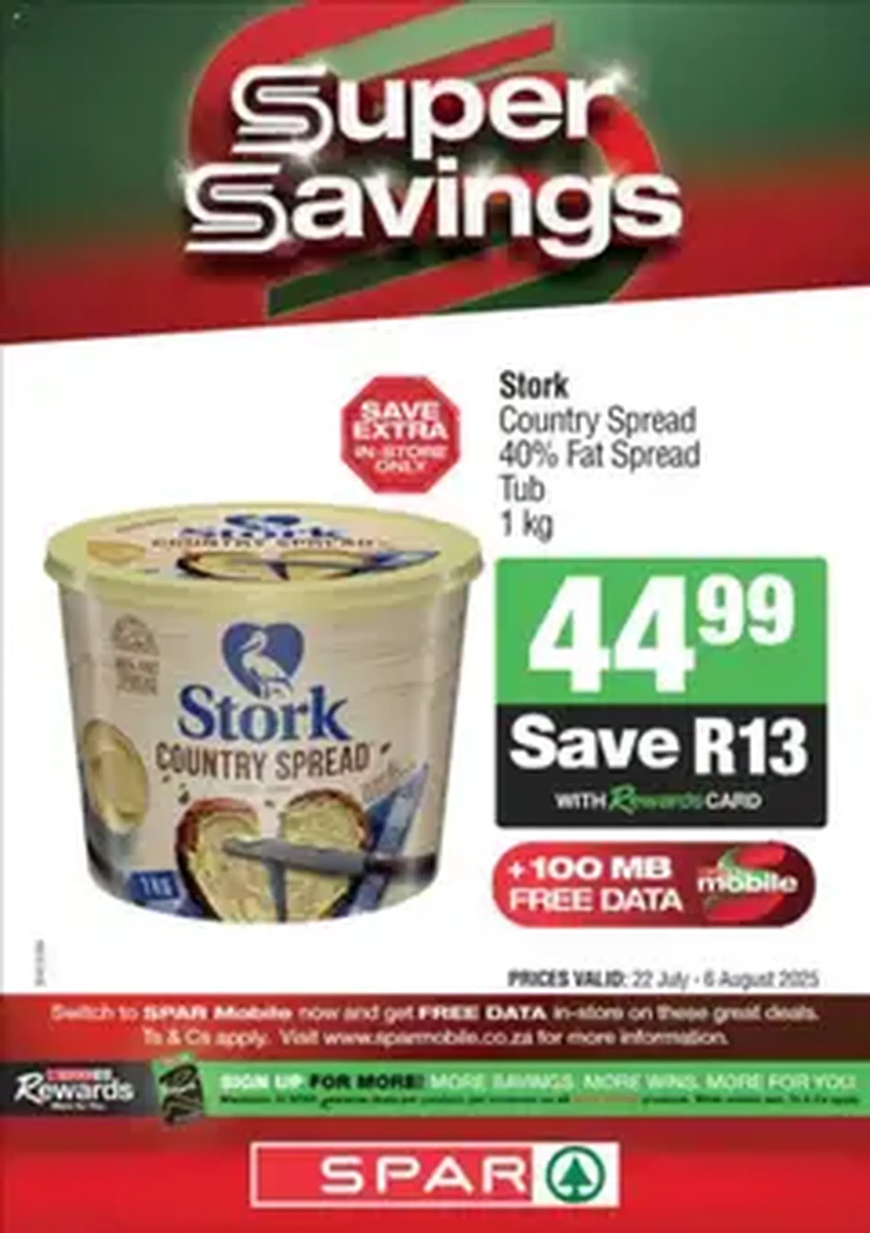 Spar Specials - valid flyer from 22/07/2025, page 1 of 1