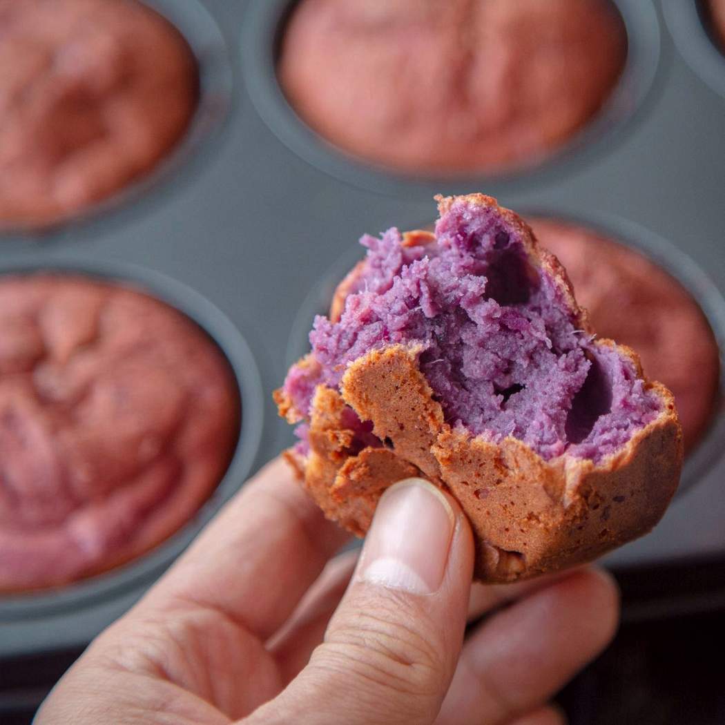 Muffin di patate viola dolci