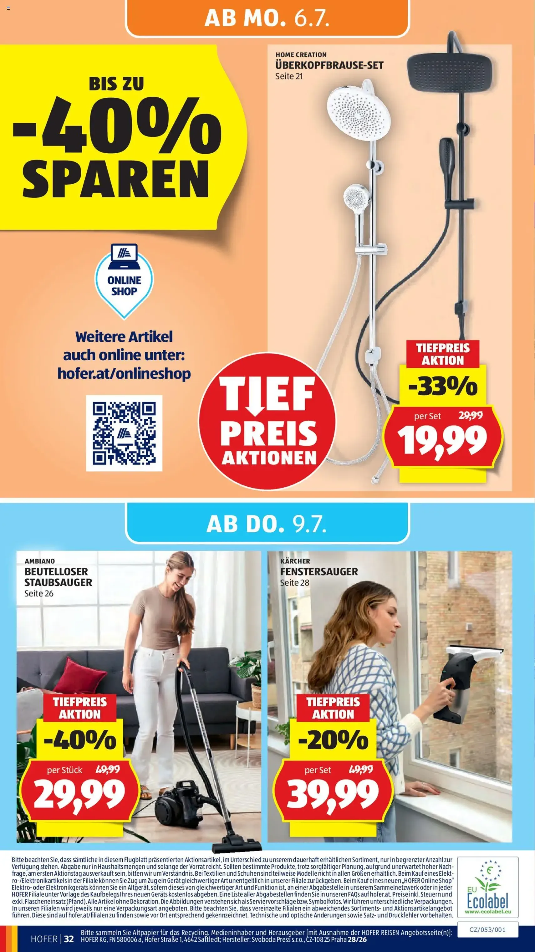 Hofer Flugblatt - Gültiger Prospekt ab 03.07.2026, Seite 38 von insgesamt 39