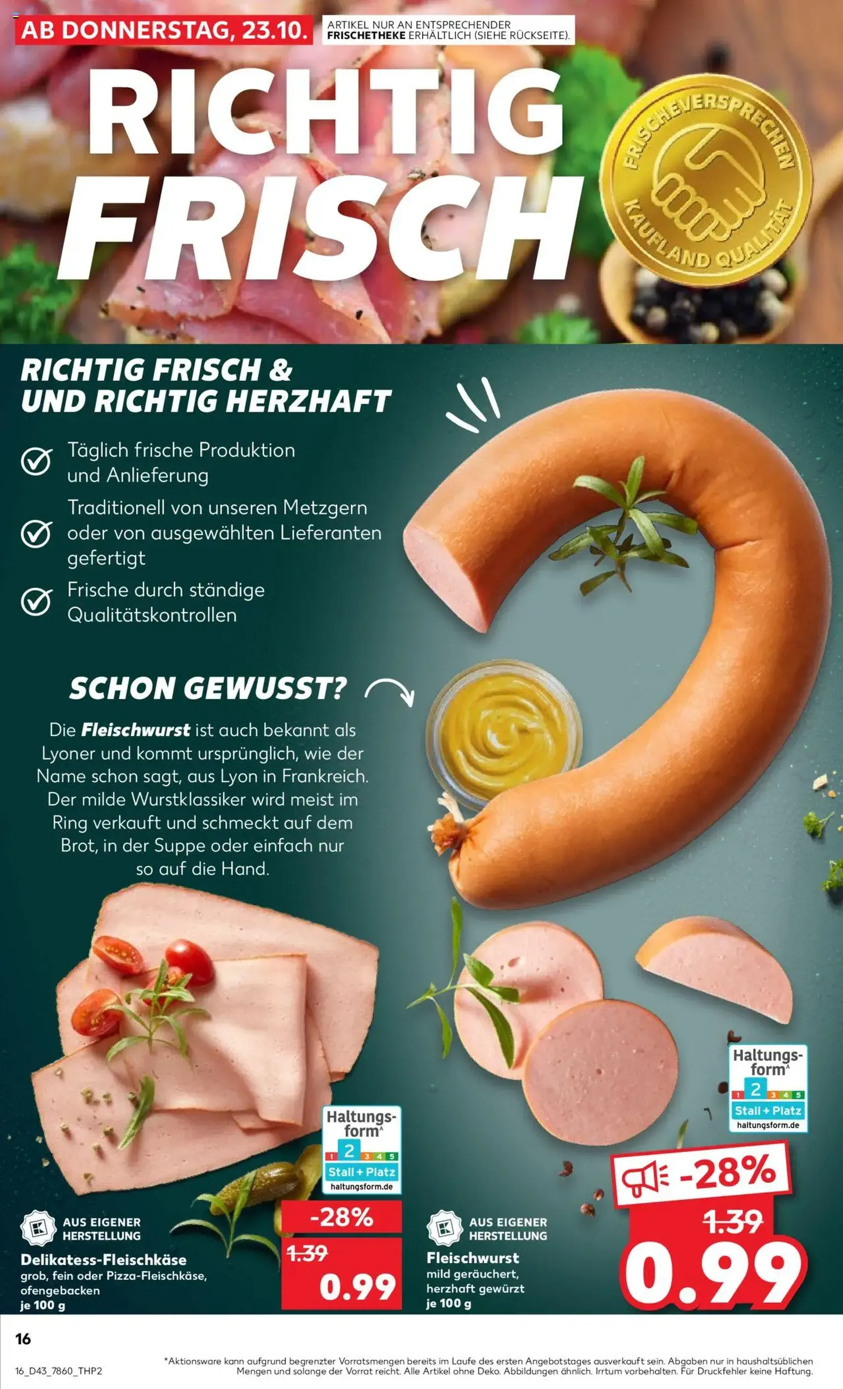 Kaufland Prospekt - Gültiger Prospekt ab 23.10.2025, Seite 16 von insgesamt 61 Kaufland Prospekt - Gültiger Prospekt ab 23.10.2025, Seite 16 von insgesamt 61