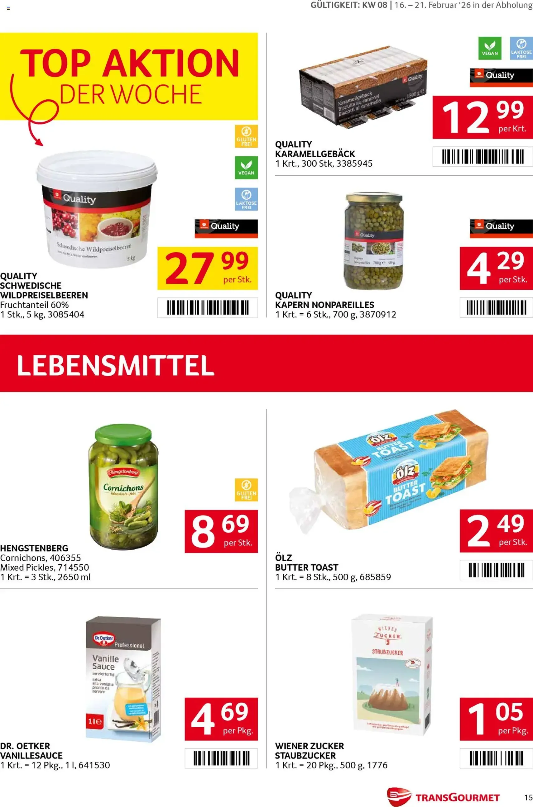 Transgourmet Flugblatt - Gültiger Prospekt ab 16.02.2026, Seite 15 von insgesamt 28