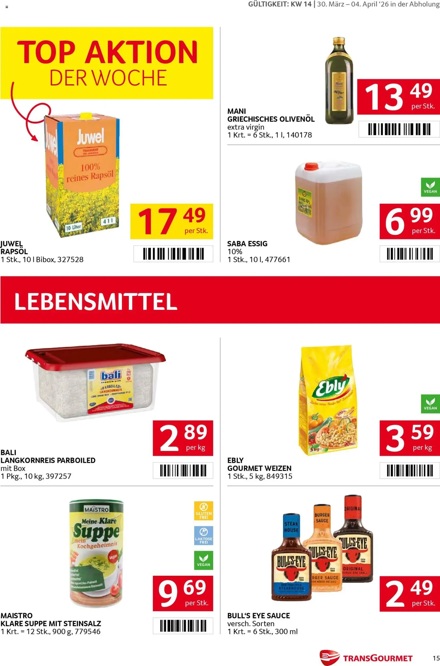 Transgourmet Flugblatt - Gültiger Prospekt ab 30.03.2026, Seite 14 von insgesamt 31