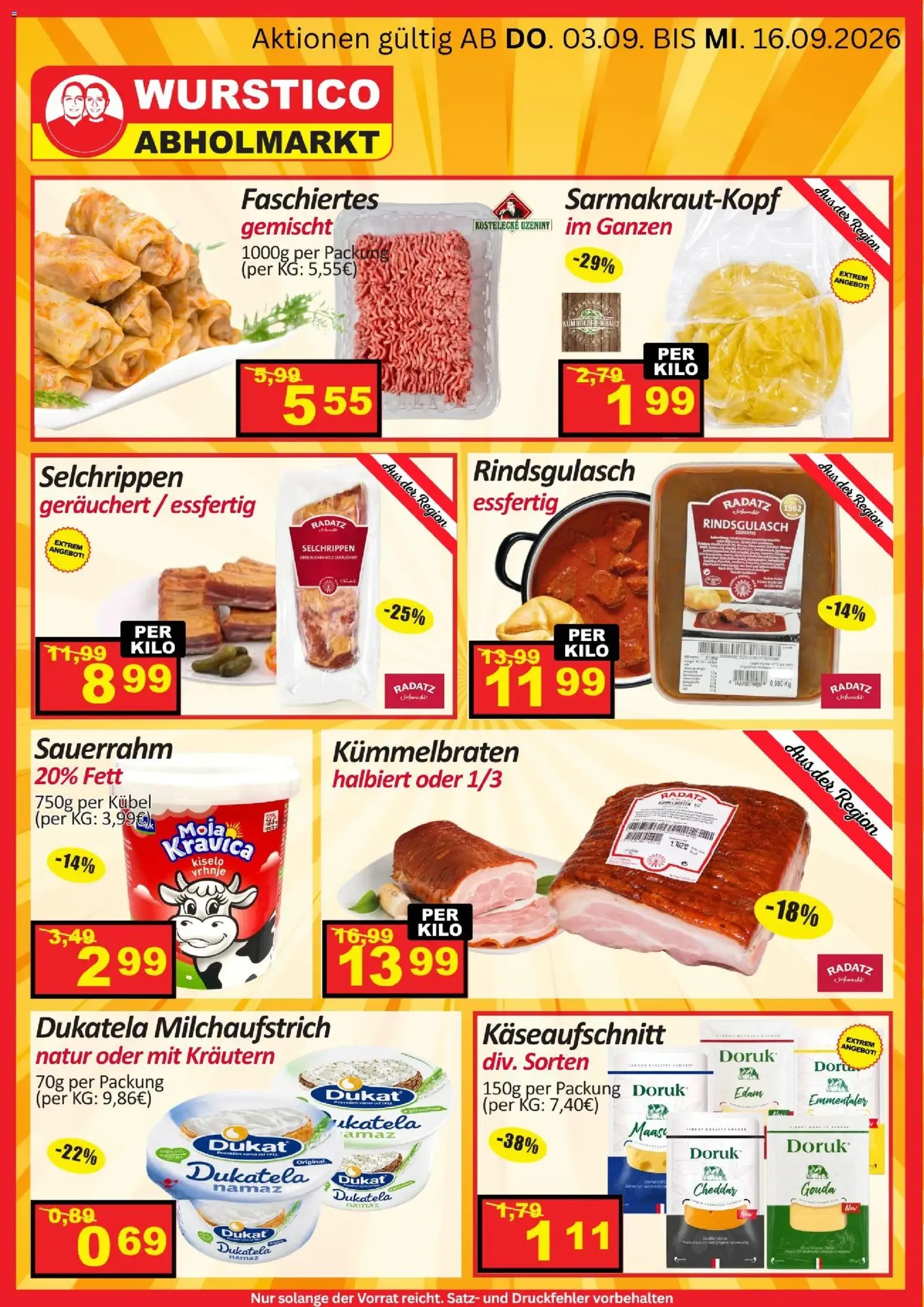 Wurstico Abholmarkt Flugblatt - Gültiger Prospekt ab 03.09.2026, Seite 3 von insgesamt 11