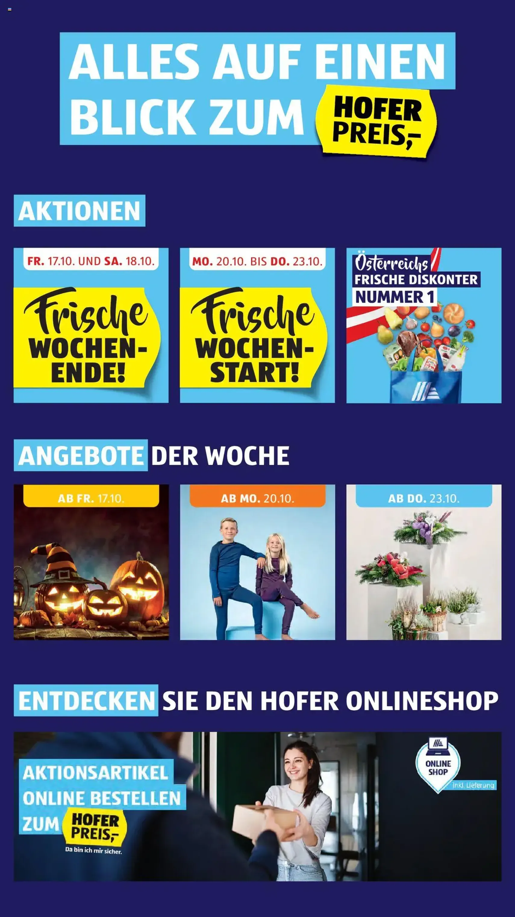 Hofer Flugblatt - Gültiger Prospekt ab 17.10.2025, Seite 2 von insgesamt 45 Hofer Flugblatt - Gültiger Prospekt ab 17.10.2025, Seite 2 von insgesamt 45