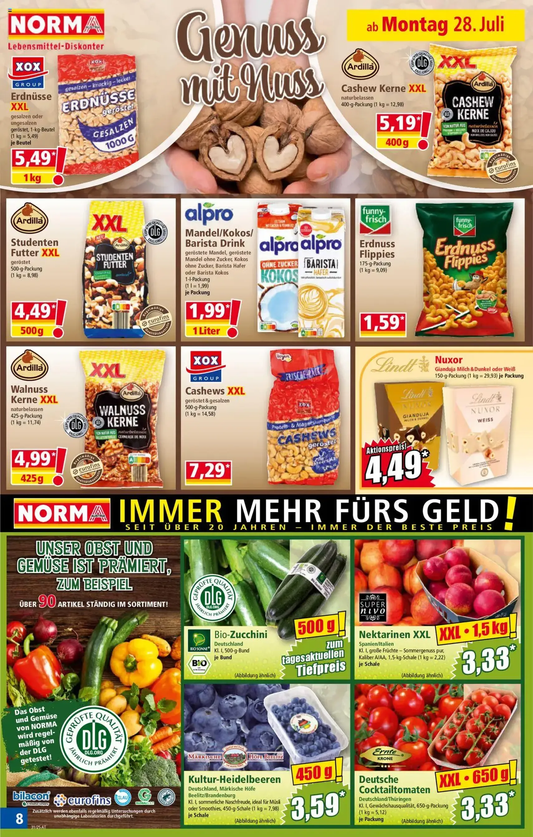 Norma Flugblatt - Gültiger Prospekt ab 28.07.2025, Seite 8 von insgesamt 18 Norma Flugblatt - Gültiger Prospekt ab 28.07.2025, Seite 8 von insgesamt 18