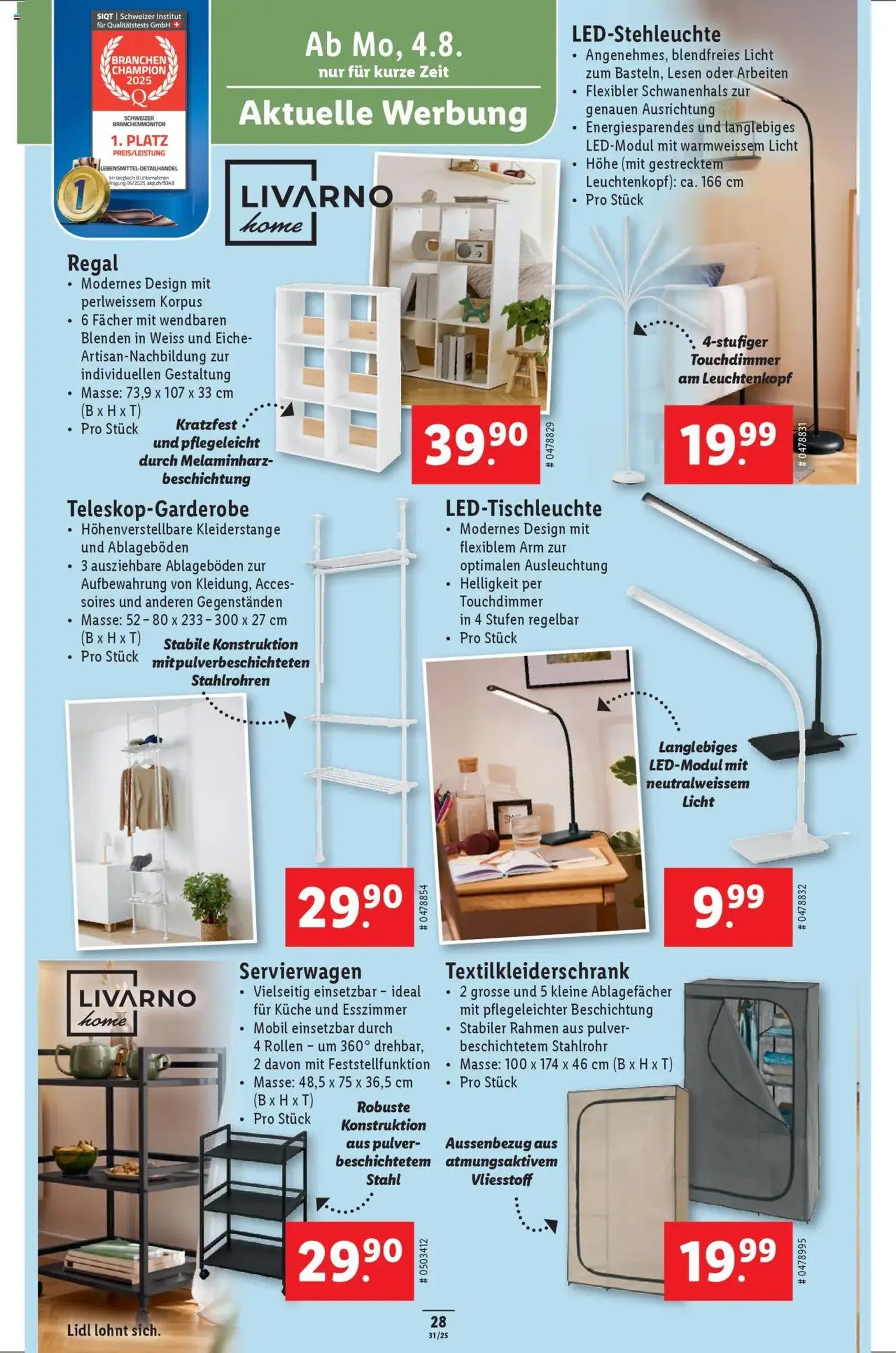 Lidl Aktionen - Gültiger Prospekt ab 31.07.2025, Seite 30 von insgesamt 34